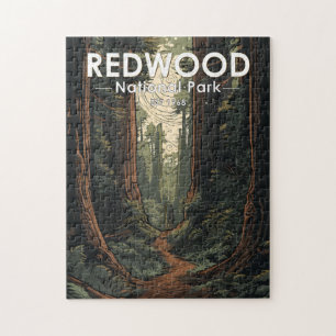 Puzzle Chemin d'illustration du parc national Redwood Vin