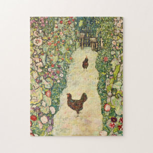 Puzzle Chemin du jardin avec les poulets par Gustav Klimt