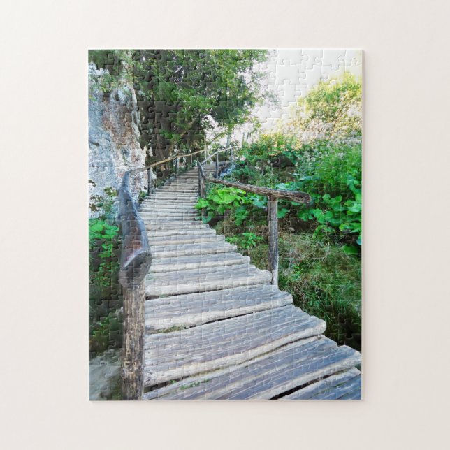 Puzzle chemin en bois de plitvice, Croatie (Vertical)