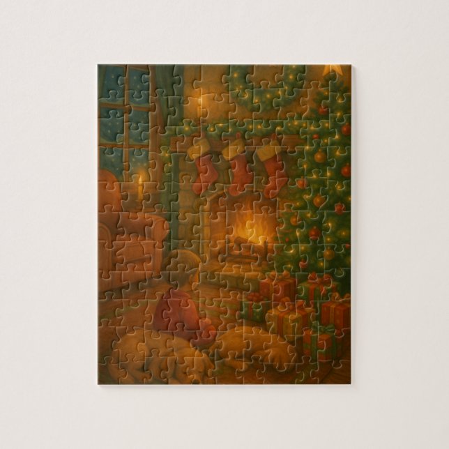 Puzzle Cheminée Cosy & Bas de Noël (Vertical)