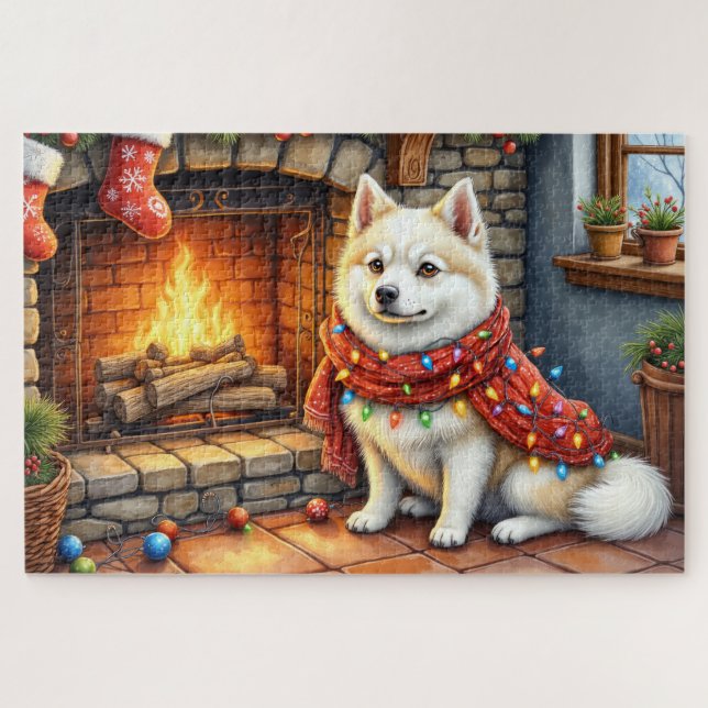 Puzzle Cheminée Esimo-Américain avec lumières de Noël (Horizontal)