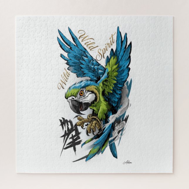 Puzzle Chemise à manches longues Macaw Wild Spirit (Vertical)