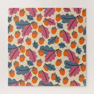 Puzzle Chêne d'automne : Feuilles et Motifs d'Acorns