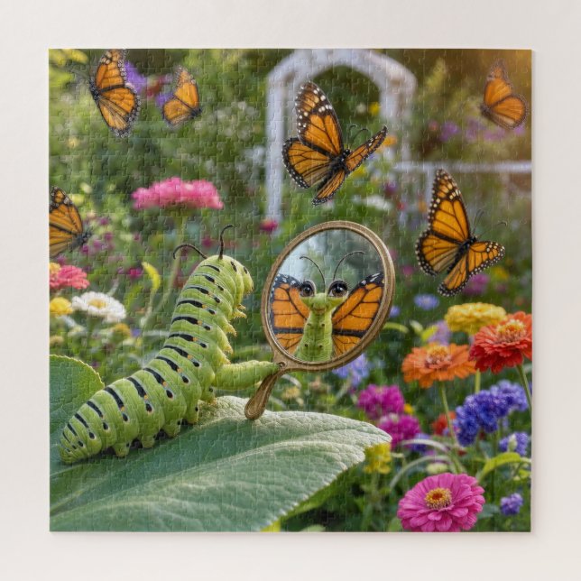Puzzle Chenille rêvant d'être un papillon (Vertical)