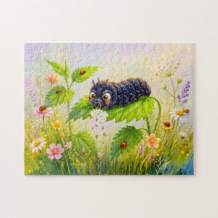 Puzzle Chenille se nourrissant de feuilles d'ortie