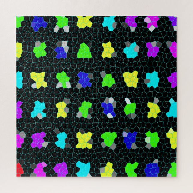 Puzzle Chèques En Verre Coloré Opalescent, (Vertical)