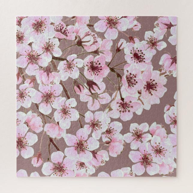 Puzzle Cherry Blossom Branches Motif aquarelle (Vertical)