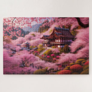 Puzzle Cherry Blossom - Paysage Pittoresque à couper le s