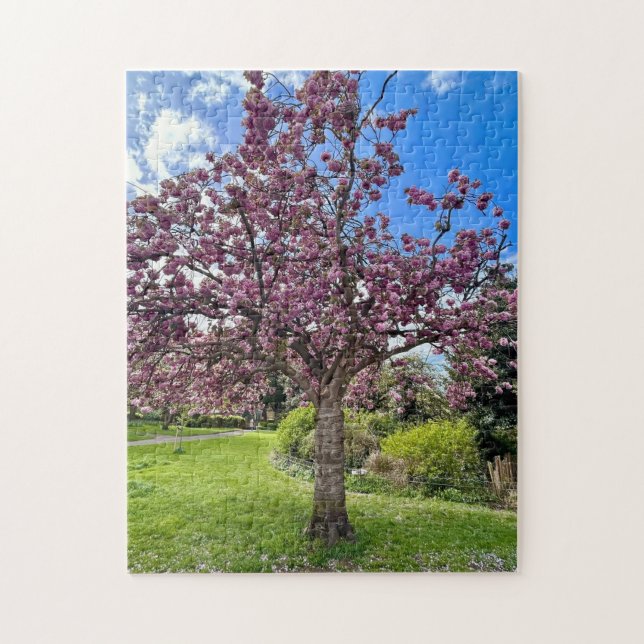 Puzzle Cherry Blossom Tree Park à Brighton Heure du print (Vertical)
