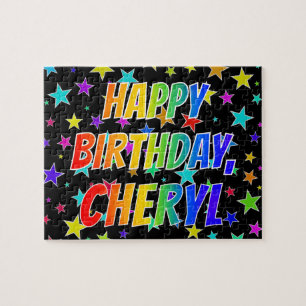 Puzzle "CHERYL" Prénom, Fun "HEUREUX ANNIVERSAIRE"