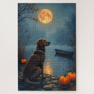 Puzzle Chesapeake Bay Retriever Lakeside Halloween Art