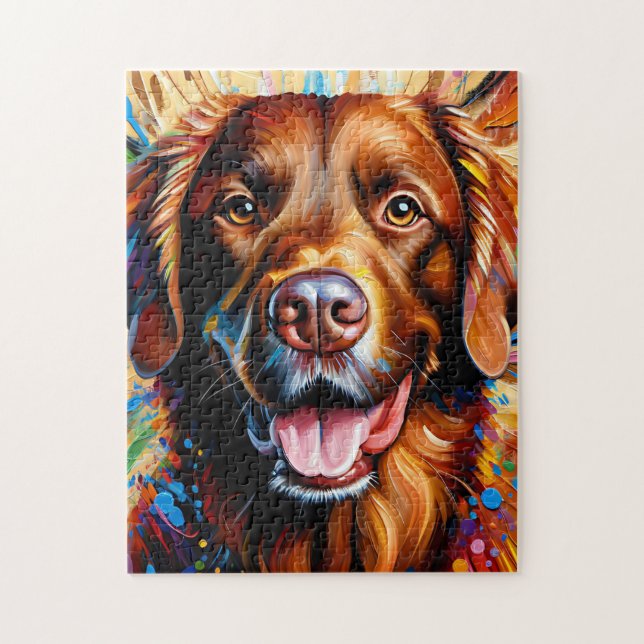 Puzzle Chesapeake Bay Retriever Portrait de chien Acryliq (Vertical)