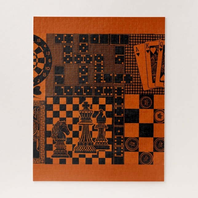 Puzzle chess checkers dominos dominoes (Vertical)