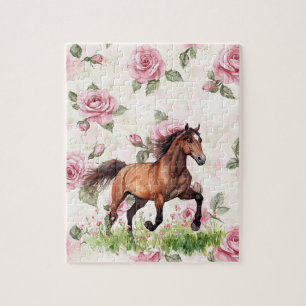 Puzzle Cheval à arc avec rayures roses