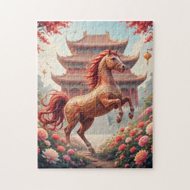 Puzzle Cheval année de Chine  (Vertical)