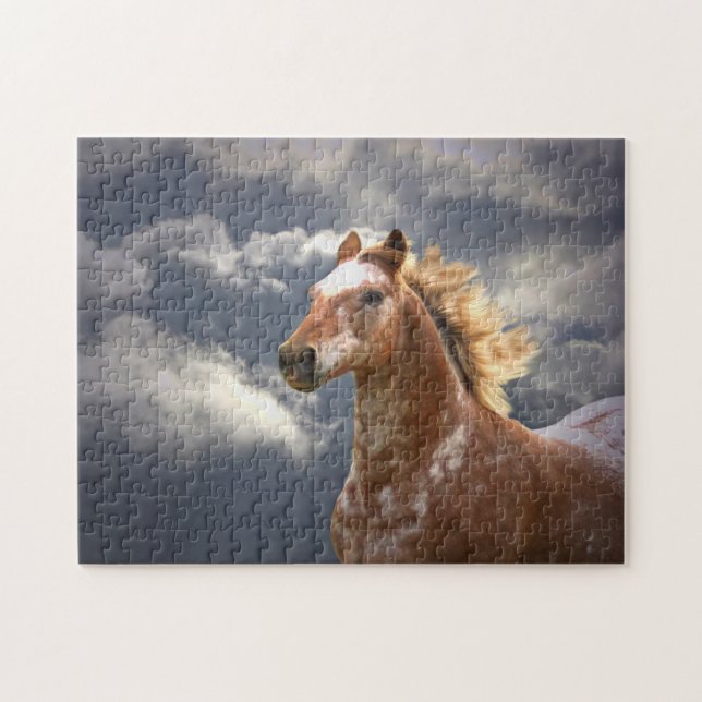 Puzzle Cheval Appaloosa et nuages (Horizontal)