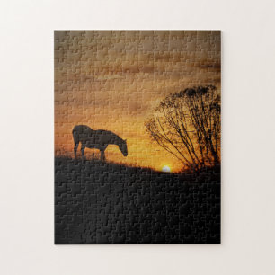 Puzzle Cheval au coucher du soleil