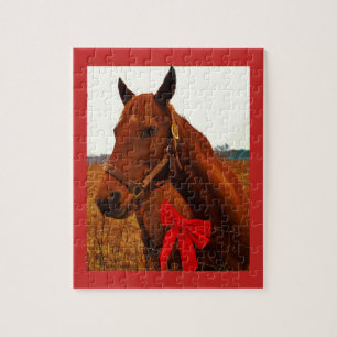 Puzzle Cheval avec Bow rouge
