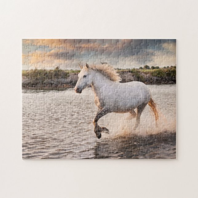 Puzzle Cheval blanc sauvage (Horizontal)