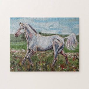Puzzle Cheval Blanc Trotting