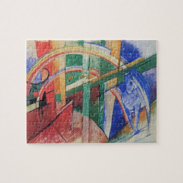 Puzzle Cheval bleu avec arc-en-ciel de Franz Marc (Horizontal)