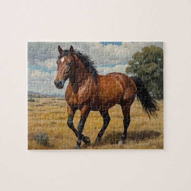 Puzzle Cheval Brown moderne et tendance à la course (Horizontal)