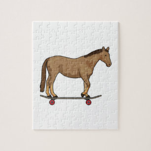 Puzzle Cheval comme patineur sur skateboard