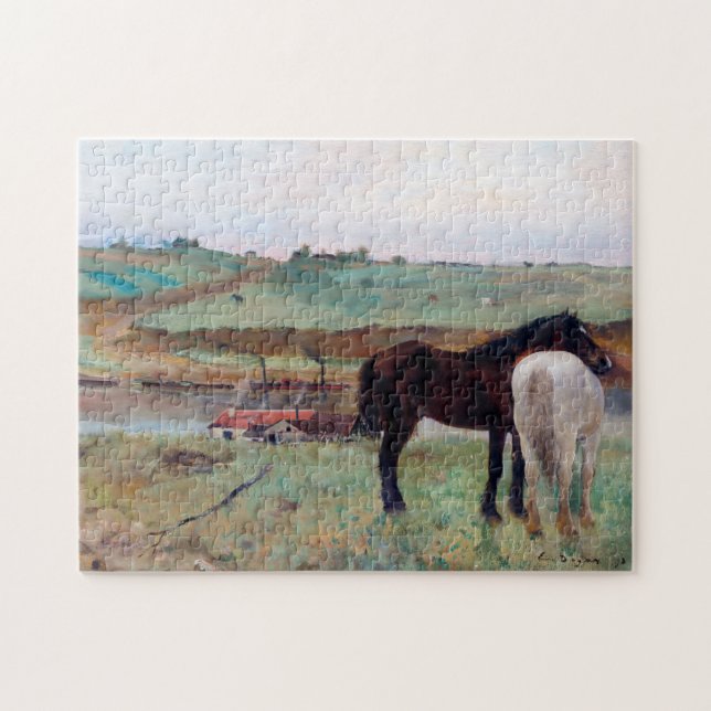 Puzzle Cheval dans une prairie, Edgar Degas (Horizontal)