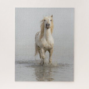 Puzzle Cheval de Camargue courant dans l'eau