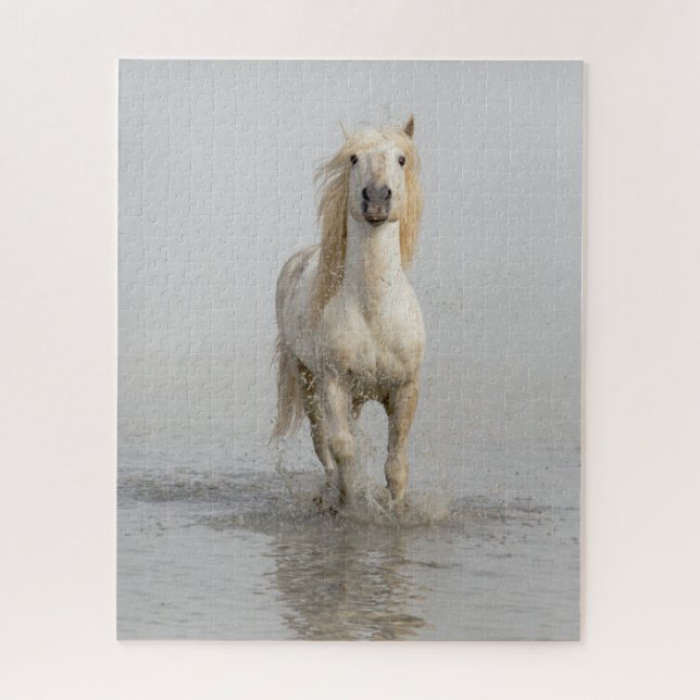 Puzzle Cheval de Camargue courant dans l'eau (Vertical)