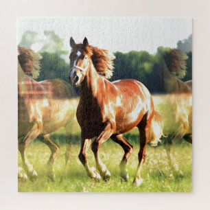 Puzzle Cheval de course Animaux sauvages Art