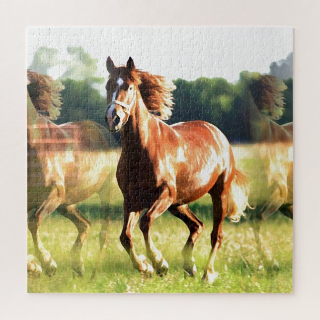 Puzzle Cheval de course Animaux sauvages Art (Vertical)