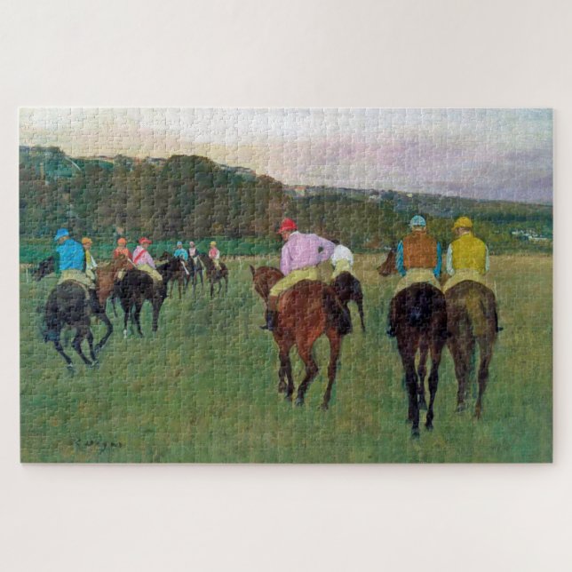 Puzzle Cheval de course de Longchamp, Edgar Degas (Horizontal)