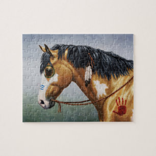 Puzzle Cheval de guerre amérindien Buckskin Pinto