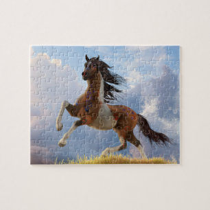 Puzzle Cheval de guerre peint