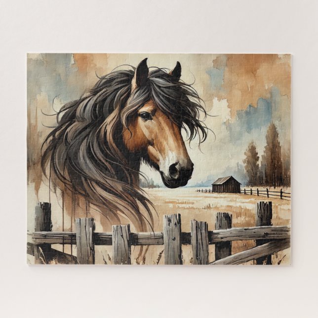 Puzzle Cheval de trait rustique (Horizontal)