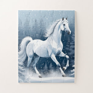 Puzzle Cheval d'hiver blanc magique