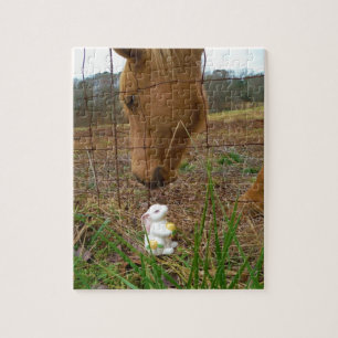Puzzle cheval et lapin de fleur de ressort
