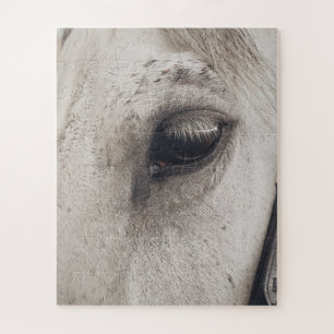 Puzzle Cheval Gris Mare, Vers Le Haut Près De L'Oeil