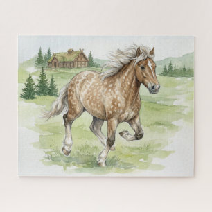 Puzzle Cheval islandais Stjarna galopant dans un pré