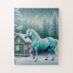 Puzzle Cheval magique en forêt enchantée