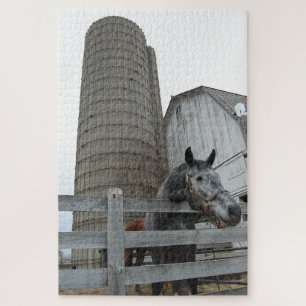 Puzzle Cheval mignon devant un Silo