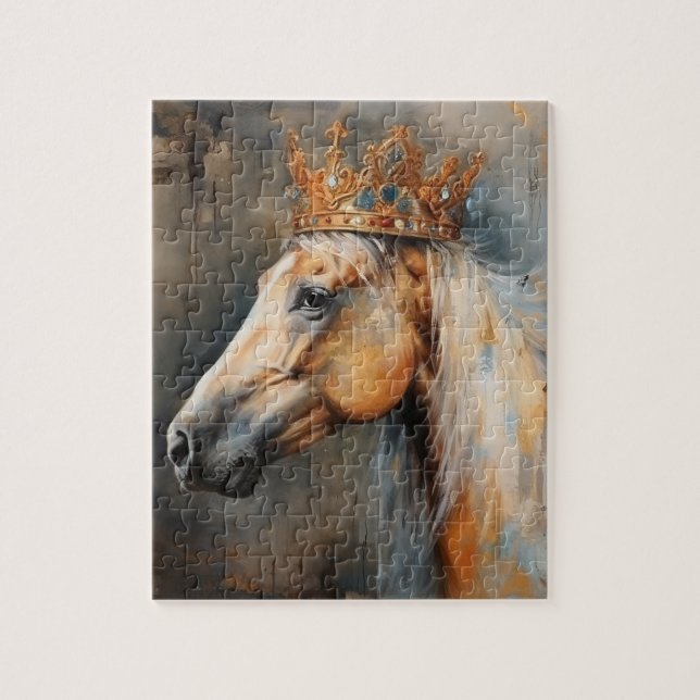 Puzzle Cheval Palomino avec couronne (Vertical)