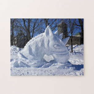 Puzzle Cheval Snow Sculpture, Québec, Canada