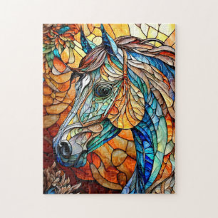 Puzzle Cheval vibrant en verre coloré 25