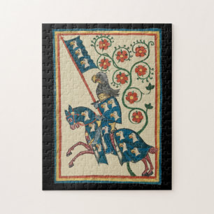Puzzle Chevalier avec armoiries d'aigle, Moyen Âge du XIV