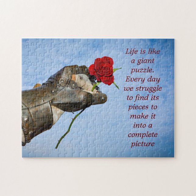 Puzzle Chevalier avec coeur en disant (Horizontal)