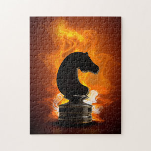 Puzzle Chevalier d'échecs en flammes
