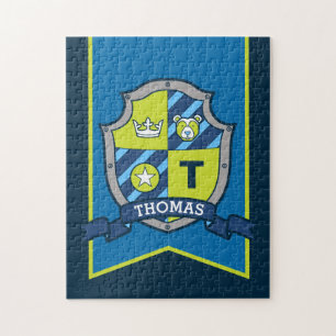 Puzzle Chevalier princier crête personnalisée ours bleu v