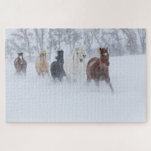 Puzzle Chevaux à travers la neige